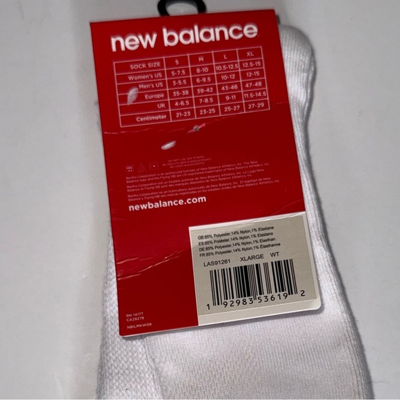 New Balance White Athletic Socks for Performance - Picture 4 of 4